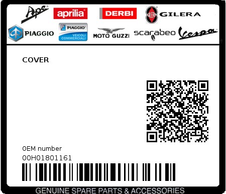 Product image: Aprilia - 00H01801161 - COVER 