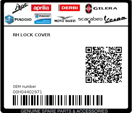 Product image: Aprilia - 00H04402971 - RH LOCK COVER 