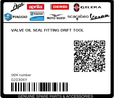 Product image: Aprilia - 020306Y - VALVE OIL SEAL FITTING DRIFT TOOL 