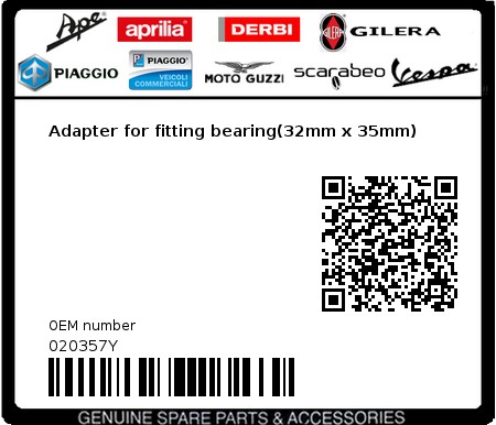 Product image: Aprilia - 020357Y - Adapter for fitting bearing(32mm x 35mm) 