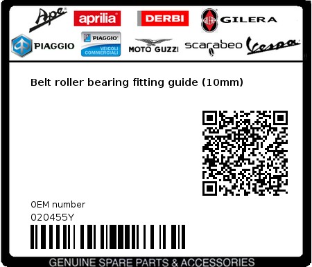 Product image: Aprilia - 020455Y - Belt roller bearing fitting guide (10mm) 