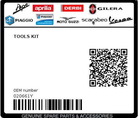 Product image: Aprilia - 020661Y - TOOLS KIT  0