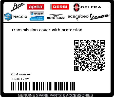 Product image: Aprilia - 1A001285 - Transmission cover with protection  0