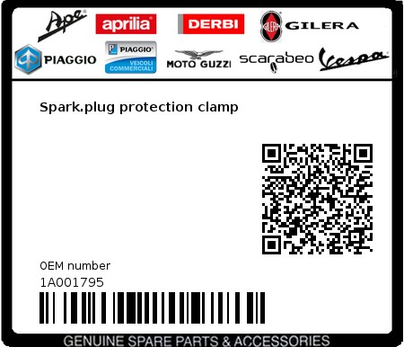 Product image: Aprilia - 1A001795 - Spark.plug protection clamp 