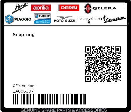 Product image: Aprilia - 1A006307 - Snap ring  0