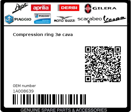 Product image: Aprilia - 1A008639 - Compression ring 3ø cava  0