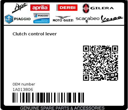 Product image: Aprilia - 1A013806 - Clutch control lever  0