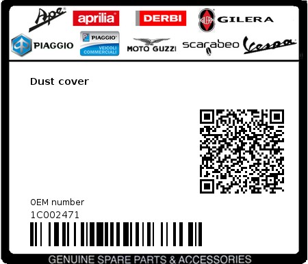 Product image: Aprilia - 1C002471 - Dust cover  0