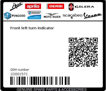 Product image: Aprilia - 1D001571 - Front left turn indicator  0