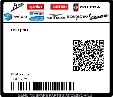 Product image: Aprilia - 1D002753 - USB port  0