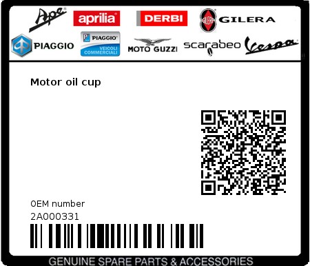 Product image: Aprilia - 2A000331 - Motor oil cup 