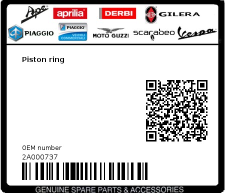 Product image: Aprilia - 2A000737 - Piston ring 