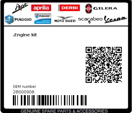 Product image: Aprilia - 2B000908 - .Engine kit 