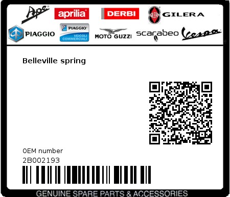 Product image: Aprilia - 2B002193 - Belleville spring  0