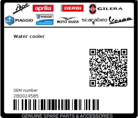 Product image: Aprilia - 2B0024585 - Water cooler 