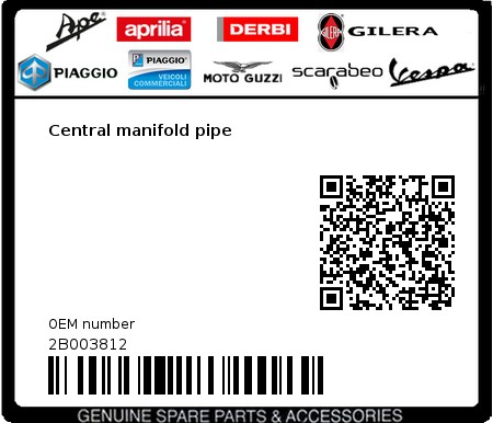 Product image: Aprilia - 2B003812 - Central manifold pipe  0