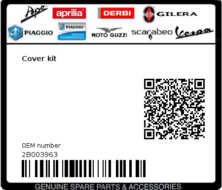 Product image: Aprilia - 2B003963 - Cover kit 