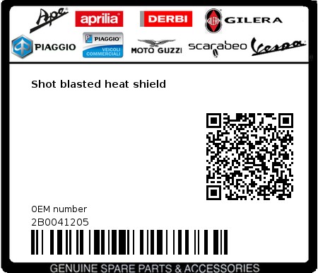 Product image: Aprilia - 2B0041205 - Shot blasted heat shield 