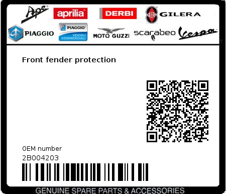 Product image: Aprilia - 2B004203 - Front fender protection  0