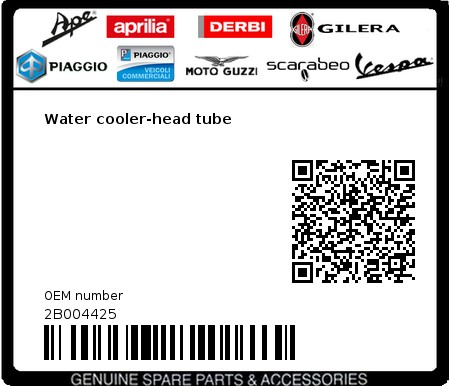 Product image: Aprilia - 2B004425 - Water cooler-head tube  0