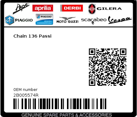 Product image: Aprilia - 2B005574R - Chain 136 Passi 