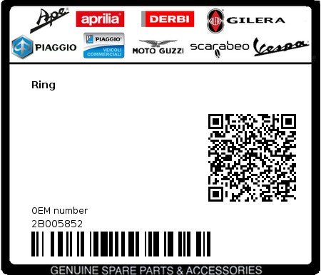 Product image: Aprilia - 2B005852 - Ring 