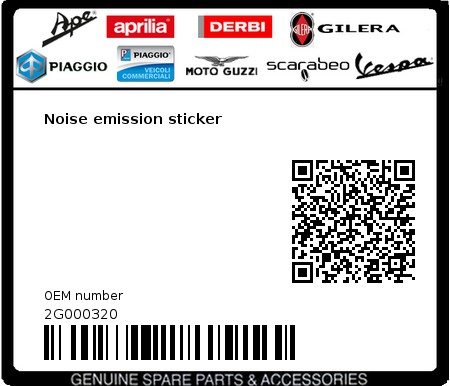 Product image: Aprilia - 2G000320 - Noise emission sticker 