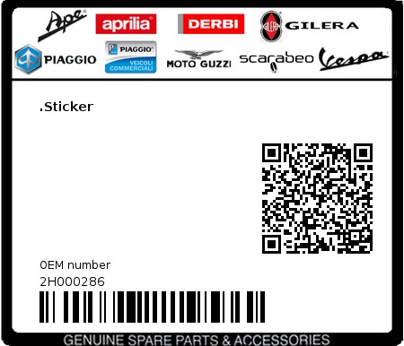 Product image: Aprilia - 2H000286 - .Sticker  0