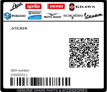 Product image: Aprilia - 2H000311 - .STICKER 