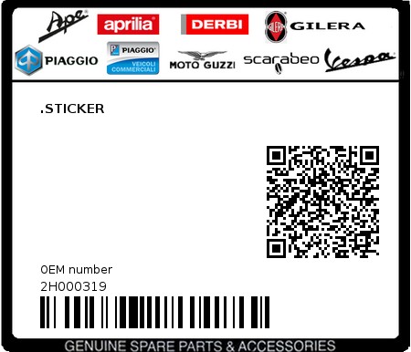 Product image: Aprilia - 2H000319 - .STICKER  0