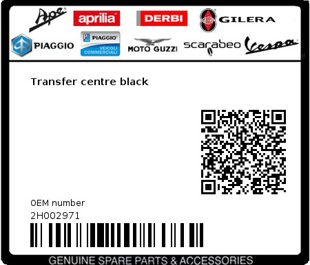 Product image: Aprilia - 2H002971 - Transfer centre black  0
