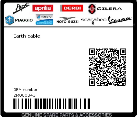Product image: Aprilia - 2R000343 - Earth cable  0