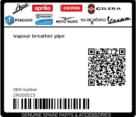 Product image: Aprilia - 2R000515 - Vapour breather pipe  0
