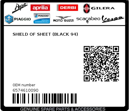 Product image: Aprilia - 6574610090 - SHIELD OF SHEET (BLACK 94)  0