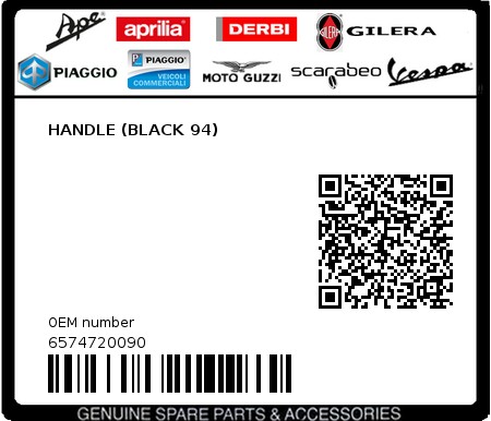 Product image: Aprilia - 6574720090 - HANDLE (BLACK 94)  0
