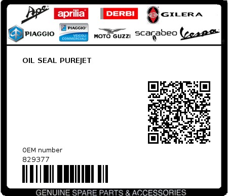 Product image: Aprilia - 829377 - OIL SEAL PUREJET 