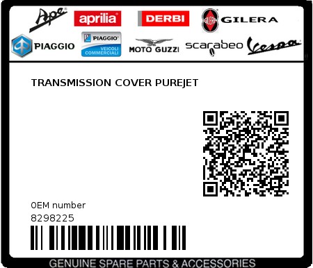 Product image: Aprilia - 8298225 - TRANSMISSION COVER PUREJET 