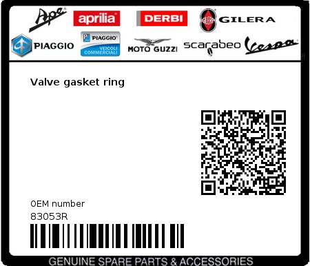 Product image: Aprilia - 83053R - Valve gasket ring  0