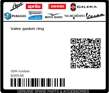 Product image: Aprilia - 83054R - Valve gasket ring  0