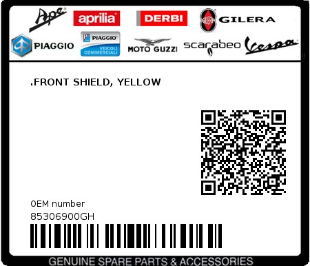 Product image: Aprilia - 85306900GH - .FRONT SHIELD, YELLOW 