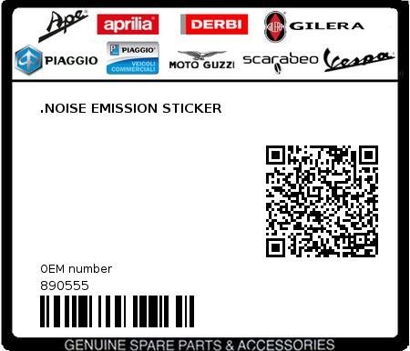 Product image: Aprilia - 890555 - .NOISE EMISSION STICKER 