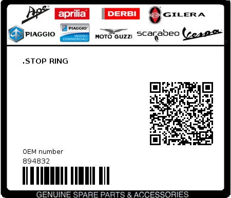 Product image: Aprilia - 894832 - .STOP RING 