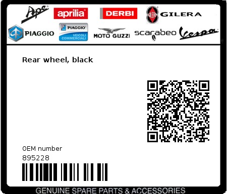 Product image: Aprilia - 895228 - Rear wheel, black  0