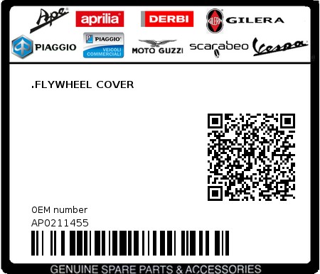 Product image: Aprilia - AP0211455 - .FLYWHEEL COVER 