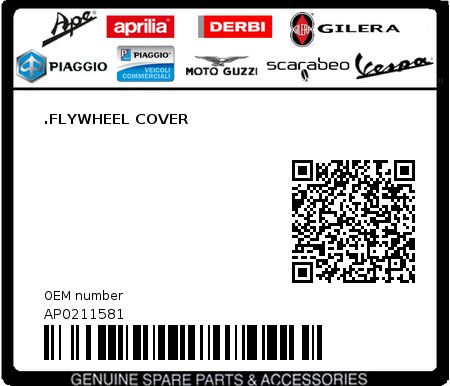 Product image: Aprilia - AP0211581 - .FLYWHEEL COVER 