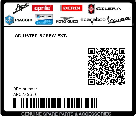 Product image: Aprilia - AP0229320 - .ADJUSTER SCREW EXT.  0