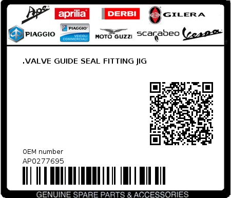 Product image: Aprilia - AP0277695 - .VALVE GUIDE SEAL FITTING JIG  0