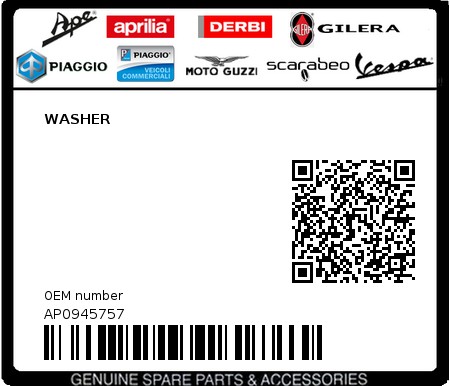 Product image: Aprilia - AP0945757 - WASHER 