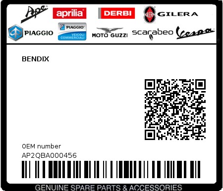 Product image: Aprilia - AP2QBA000456 - BENDIX 