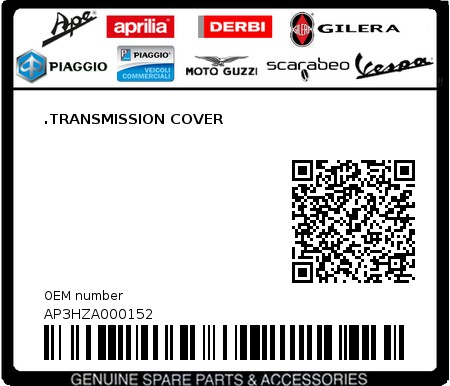 Product image: Aprilia - AP3HZA000152 - .TRANSMISSION COVER  0